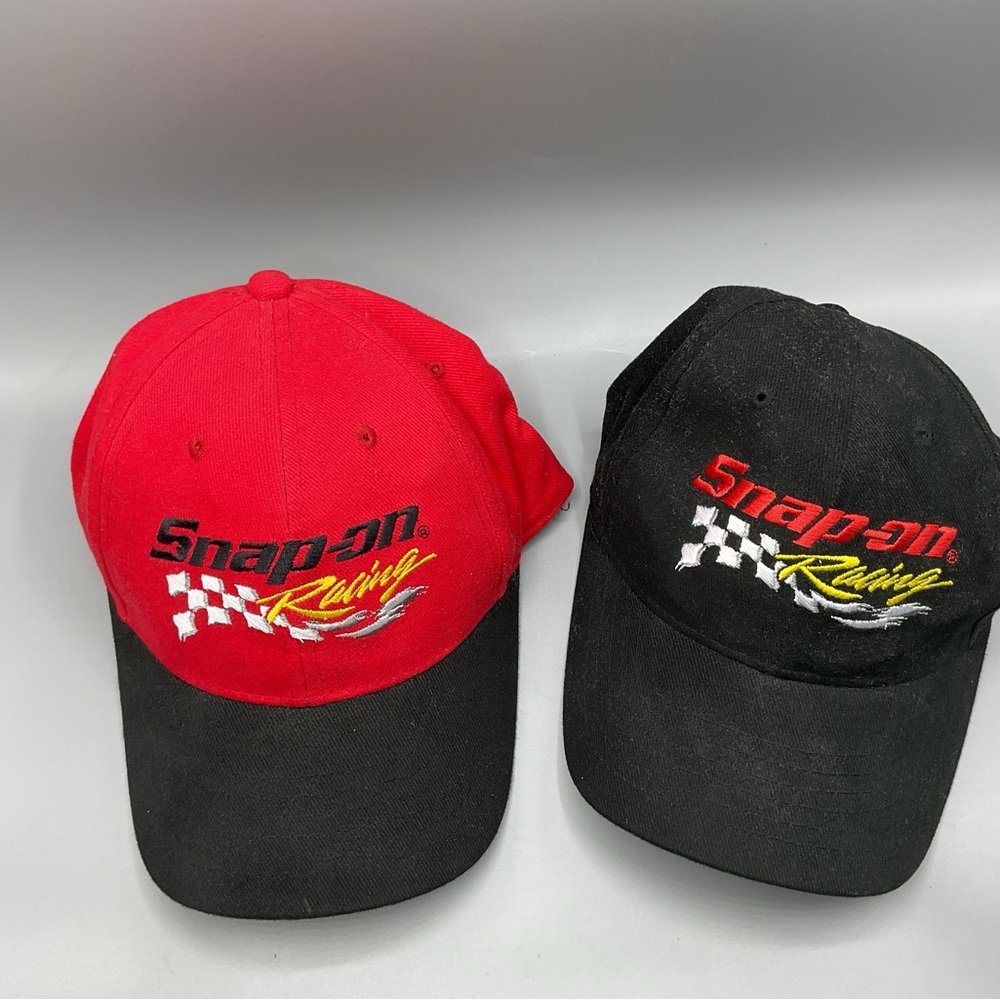 Vintage Snap-On Tools Racing Embroidered Adjustible Hat Cap Lot Of 2 - Picture 2 of 7